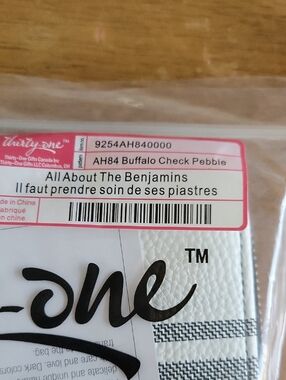 thirty-one Buffalo Check Pebble All About The Benjamins Wallet
